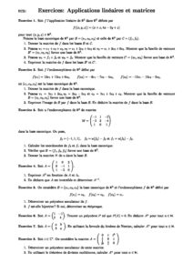 Exercices Applications Linéaires Et Matrices – Mathématiques En CPGE